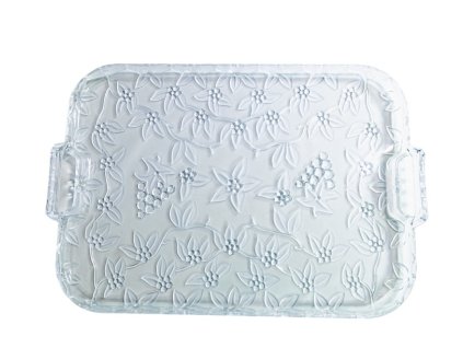 podnos 49x39x4,5cm KRYSTAL, brus, transp.plast