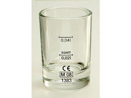 sklen.  20/40ml, 1ks, GLADKY, cejch, panák (min.obj.6ks)