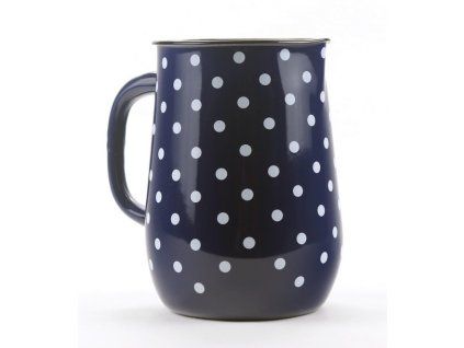 džbán 2,5l - modrý, bílý puntík, d11,5x20cm, smalt