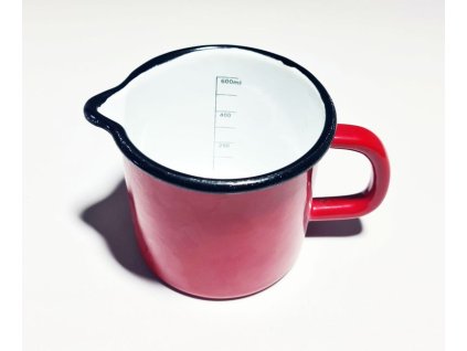 hrnek d10cm HL s výlevkou, měrka uvnitř, smalt, mix barev