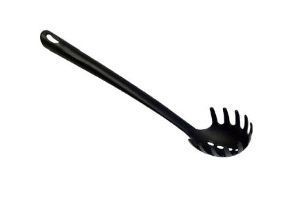 naběračka 34cm, špagety, černá, do 210°C, PP, plast