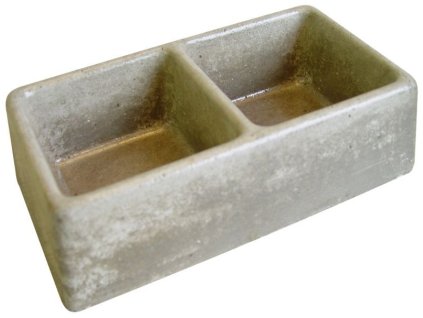 krmítko 25x14x7,5cm, dělené, dvoumiska, beton