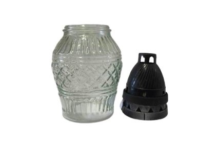 sklo hřbitovní TULPNA Z503+víčko plast, d11x(13,5+7)cm