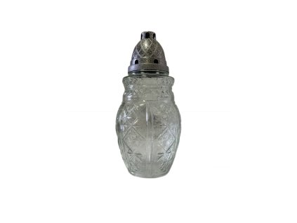 sklo hřbitovní TULPNA Z570+víčko plast, d12.5x(20+7)cm