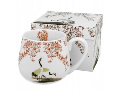 hrnek 430ml baňatý SAKURA+JEŘÁBI, porcelán, DB
