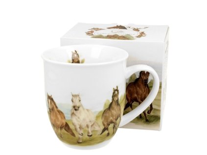 hrnek 400ml KONĚ v trysku, DB, porcelán