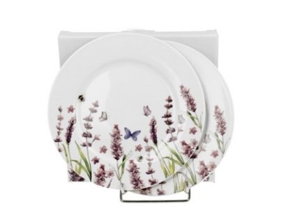 talíř d19cm-2ks-dezertní LEVANDULE, DB, porcelán