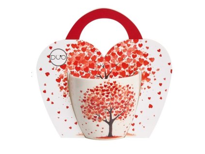 hrnek 460ml baňatý STROM se srdíčky, DB taška, porcelán