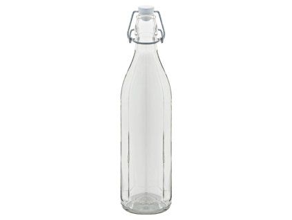 láhev 1,0l KULATÁ, COSTOLATA, patent.uzávěr,sklo