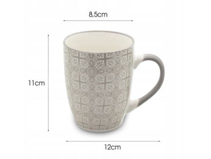 hrnek 350ml ROZETA, šedý BL-4596-1  keramika