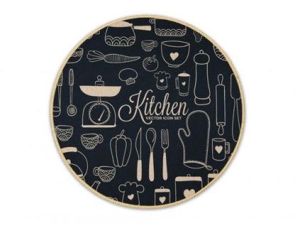 prostírání d38cm, hnědé KITCHEN, TR-MD033, proplétané