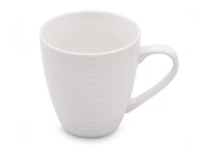 hrnek 440ml VROUBKY, BL-13447-1, bílý, new bone