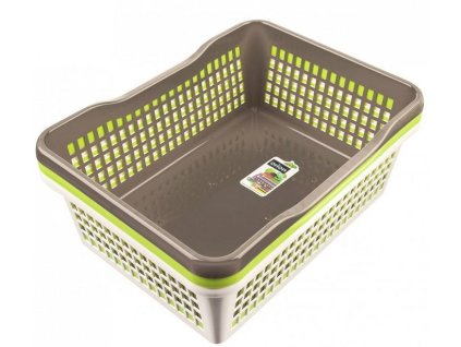 košík 22,5l 41,9x32x16,8cm, prolamovaný, 5barev, plast