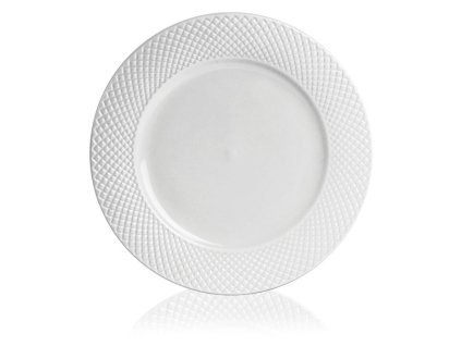 talíř d26,5cm mělký, MEDIOLAN, bílý porcelán