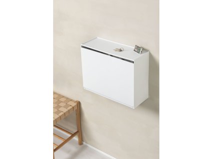 botník 45,2x18,3x36cm BÍLÝ , závěsný, pro 2páry bot, plast