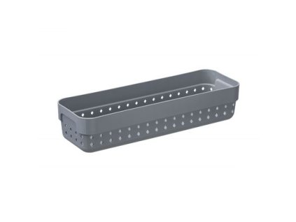 košík SEOUL M-organ., 24x8x5cm-mat.šedý, plast