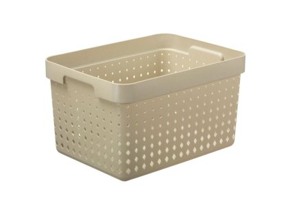 košík SEOUL L, 36x27x20cm-sv.béžový, plast