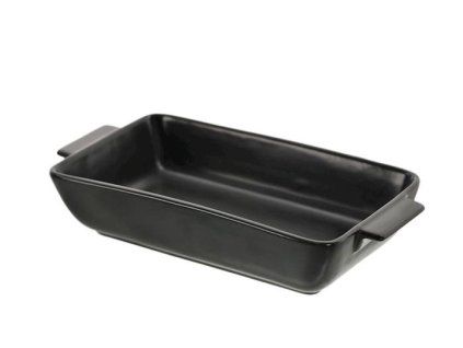 miska 1ks 23,5x11x4cm, černá zapék., porcelán