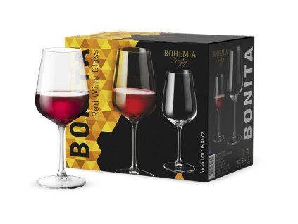 sklen. 450ml, 6ks, BOHEMIA PR. BONITA, červ.víno