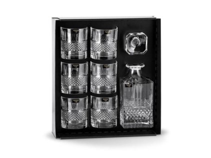 karafa 0,85l+sklen. 340ml, 6ks, ELEGANTE, BOHEMIA PR., whisky, DB