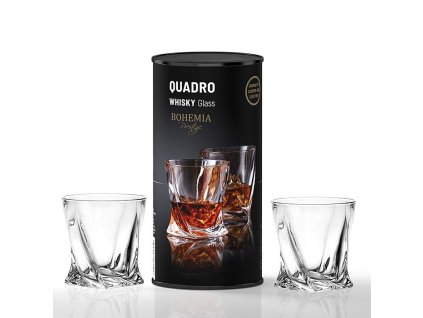 sklen. 300ml, 2ks, BOHEMIA PR. QUADRO, whisky, DB
