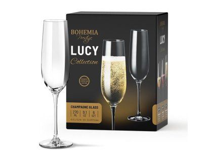 sklen. 270ml, 6ks, BOHEMIA PR. šampus, LUCY, DB