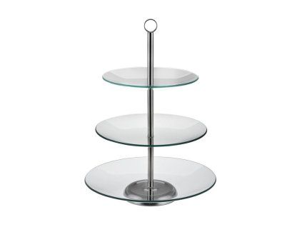 etažér 3patra,  d20/25/29cm, CARMEN, sklo/NR