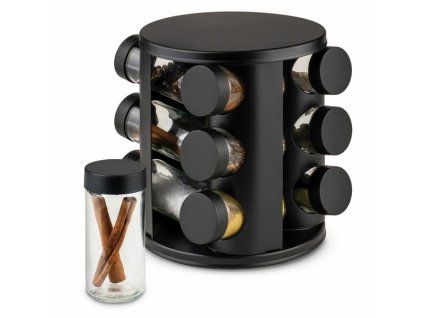 kořenka 12ks (90ml) černá, sklo/plast, FAVARO-otoč.stojan