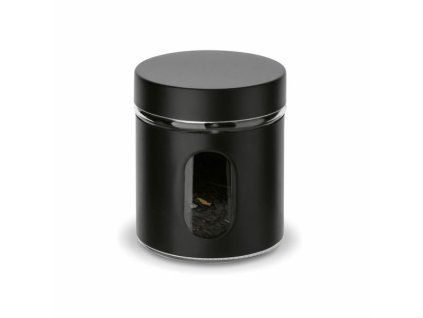dóza 0,65l SKLO ČERNÁ, d10x12cm, průhled