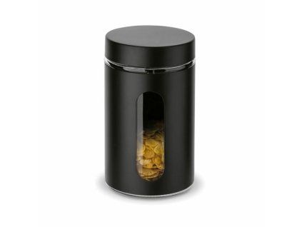 dóza 1,00l SKLO ČERNÁ d10x18cm, průhled