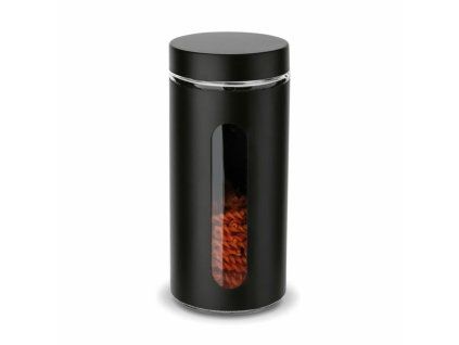dóza 1,4l SKLO ČERNÁ, d10x22cm, průhled