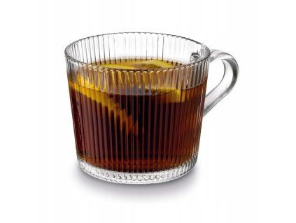 hrnek 400ml SUE, pásky, sklo (min.obj.6ks) *10/2026