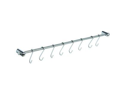 tyč  54cm-držák kuch.náčiní, 8háčků, kov