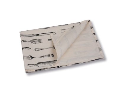 utěrka 40x60cm, VZOR příbor+válek, bavlna