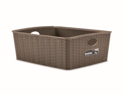 košík 36x29x13cm, mocca ELEG.-L high, im.ratan