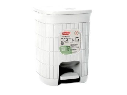 koš odp. 6l pedál.bílý DOMUS, 20,5x20,5x28cm, plast