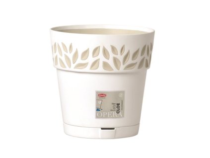 květ. d20xh19cm CLOE BÍLÁ/travertin+miska
