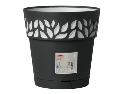 květ. d25xh25cm CLOE GRAFIT/šedá+miska