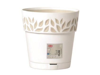 květ. d30xh29cm CLOE BÍLÁ/travertin+miska