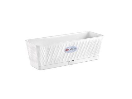 truhlík  50cm LIBERTY bílý+miska, š18xv16cm, plast