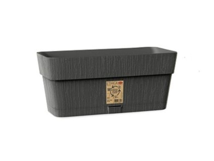 truhlík  30cm ETHICA grafit+miska, š13,v12cm, plast