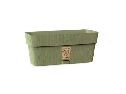 truhlík  30cm ETHICA OLIV.ZELENÁ+miska, š13,v12cm, plast