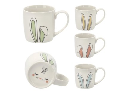 hrnek 270ml, dekor UŠI ZAJÍCE, porcelán