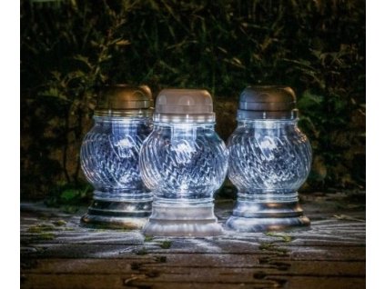 lampa hřbit. 15cm, s víčkem, solární, mix barev