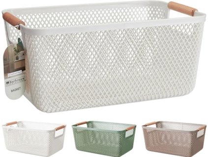 košík 31x20x14cm, 3barvy, plast, ucha Bambus *konec