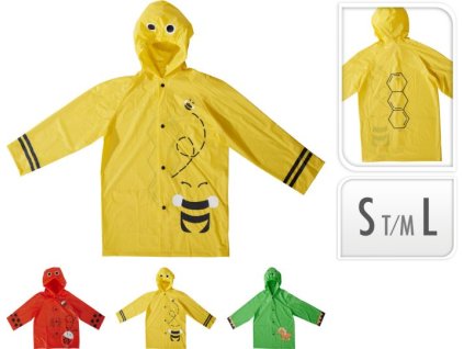 pláštěnka dětská PVC velikost S/M/L, 3barvy, potisk