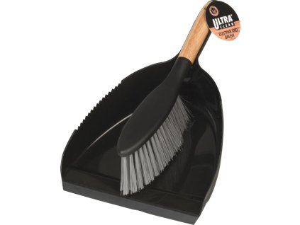 smetáček+lopatka, černý mat, BAMBUS/plast
