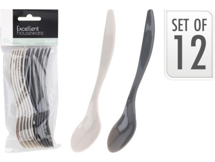 lžíce 14cm káva, sada 12ks, 2barvy, plast