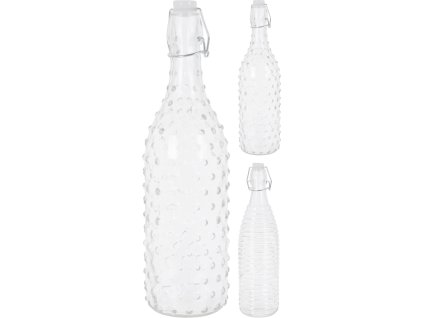 láhev 1,0l, 2druhy, patentní, sklo
