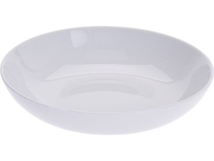 talíř d21cm hluboký, 2.jak., bílý porcelán